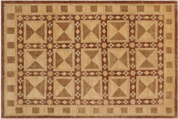 handmade Transitional Kafkaz Chobi Ziegler Brown Beige Hand Knotted RECTANGLE 100% WOOL area rug 9 x 11